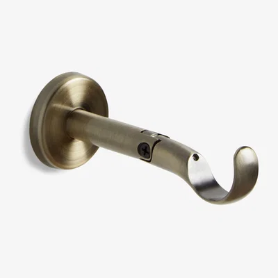 John Lewis John Lewis & Partners Antique Brass Contemporary Top and Wall Fixing Side / Centre Bracket, Dia.28mm