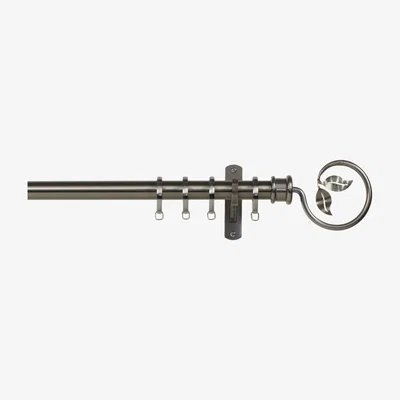 John Lewis John Lewis & Partners Made to Measure Classic Straight Curtain Pole, Leaf Finial