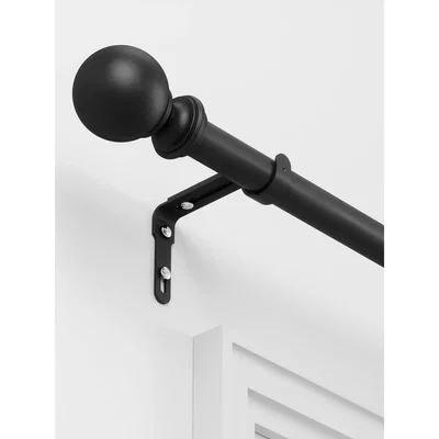 John Lewis Umbra Cast Iron Effect Extendable Curtain Pole Kit, Dia.25/28mm