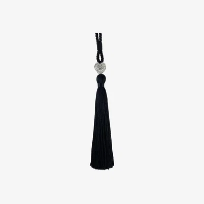 The Range Diamante Heart Tassel Tieback - Black