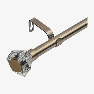 The Range 19mm Extendable Metal Curtain Pole Set Diamond - Antique Brass / 70 - 120 cm