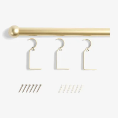 The Range OHS Trumpet Extendable Curtain Pole - Brushed Gold / 7cm / Iron