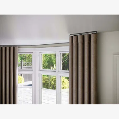 The Range 28mm Styleline Corded Gliding Curtain Pole Set with End Cap - Silver - Silver / 150cm