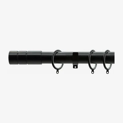 The Range Black Nickel 28mm Teardrop Fixed Length Metal Curtain Pole - Black Nickel / 480cm