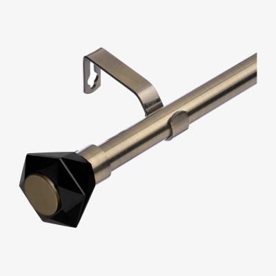 The Range 19mm Extendable Metal Curtain Pole with Diamond Finials - Antique Brass / 70 - 120 cm