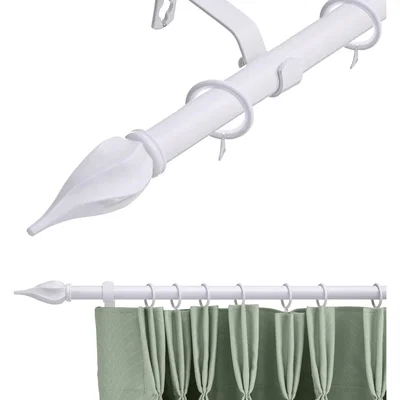 The Range 16-19 mm Extendable Metal Curtain Pole Rods Voile Easy Fitting - White