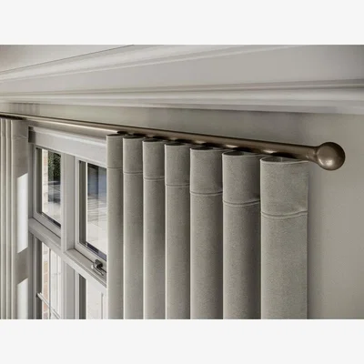 The Range 28mm Styleline Corded Gliding Curtain Pole Set with Ball End - Taupe - Taupe / 115cm