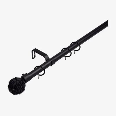 The Range 19 mm Extendable Metal Curtain Poles Rods - Black