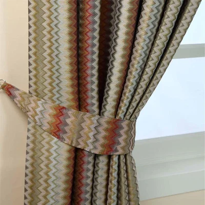 The Range Zig Zag Jacquard Curtain Tie Back Pair - Multi