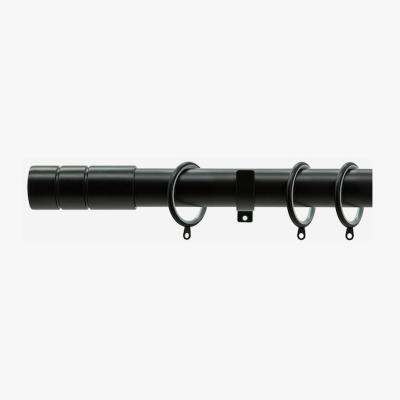 The Range Stainless Steel 28mm Teardrop Fixed Length Metal Curtain Pole - Stainless Steel / 130cm