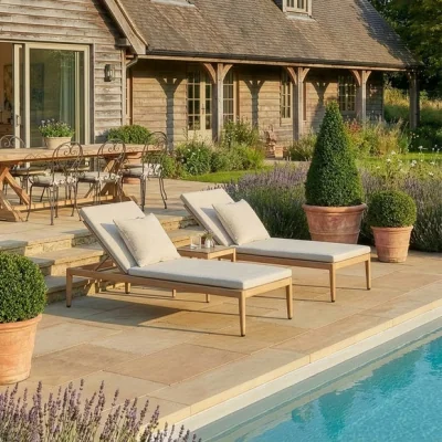 Dunelm Maze Burford Sun Lounger Set with Side Table