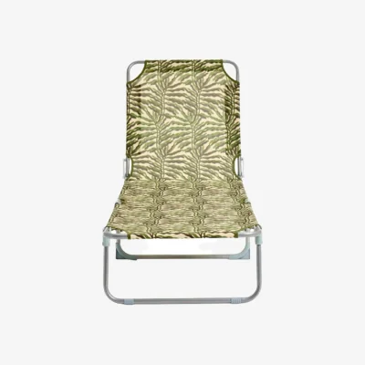 Habitat Habitat Leaf Print Folding Metal Sun Lounger - Green