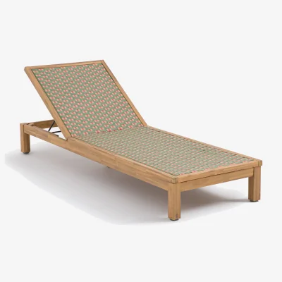 La Redoute Briana Sun Lounger in Acacia and Woven Resin