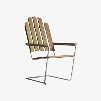 Nordic Nest Grythyttan Stålmöbler A3 sun chair Oak oil-hot-dip galvanized stand