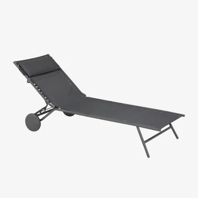 Nordic Nest Lafuma Miami II sun lounger Batyline Duo Obsidian