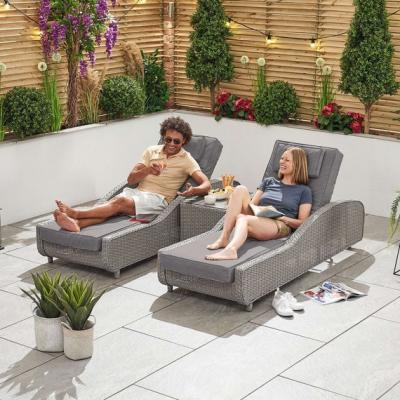 The Range Heritage Madison Rattan Sun Lounger Set - Silver