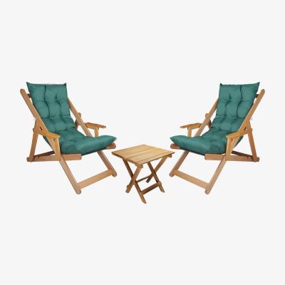 The Range Kolyn Folding Lounge Outdoor Chair Set with Armrest - Cream