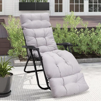 The Range Extended Outdoor Lounger Cushion - Grey
