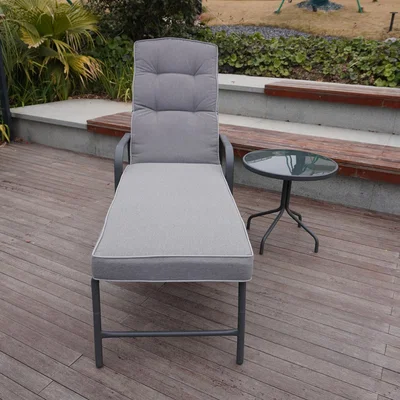 The Range Rowly Sun Lounger and Side Table - Grey