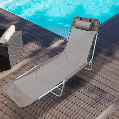 The Range Sun Bed Chair Garden Lounger Recliner - Coffee
