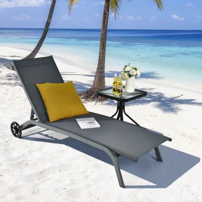 The Range 6-Position Garden Sun Chaise Lounger - Gray