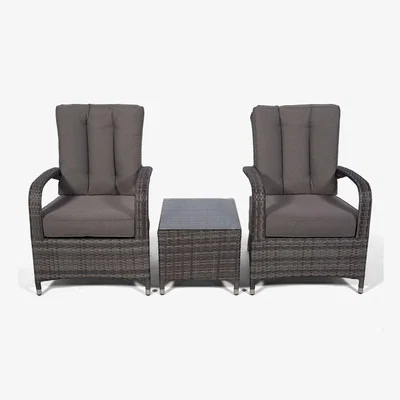 The Range Giardino Arizona 2 Seat Garden Lounge Chair Set - Grey