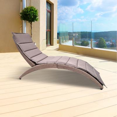 The Range Albany Foldable Rattan Sunlounger Oatmeal - Oatmeal