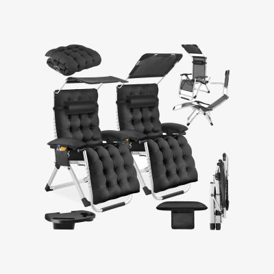 The Range Sun Lounger, Plush Padding, Sun Shade, Folding Function - Black / 2