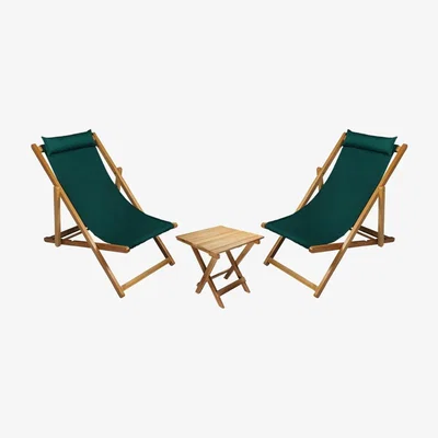 The Range Bysay Folding Lounge Outdoor Chair Set - Turquoise