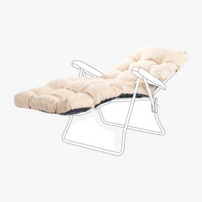 The Range Tufted Sun Lounger Cushion Pad with Ties - Stone