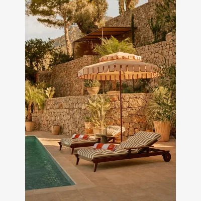 Soho Home Ardingly Outdoor Sunlounger, Babington House Stripe