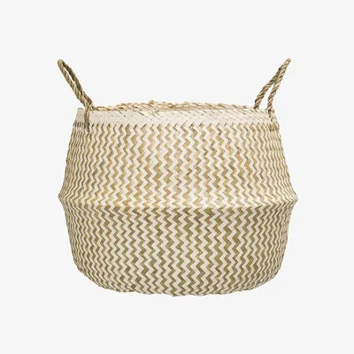 Amara Bloomingville - Seagrass Zigzag Basket - White/Nature