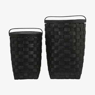 Amara House Doctor - Edition Basket with Lid - Set of 2 - Black