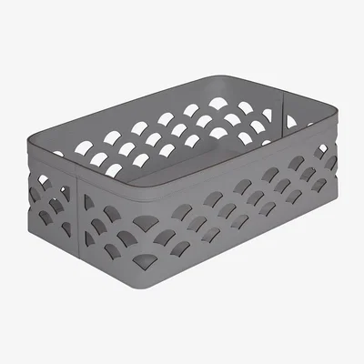 Amara Rudi - Venezia Rectangular Basket - Medium - Graphite