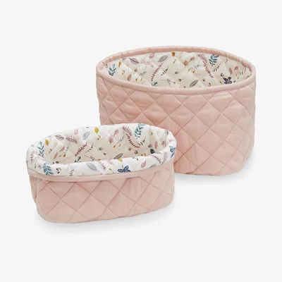 Amara Cam Cam Copenhagen - Quilted Storage Basket - Set of 2 - OSC Blossom Pink