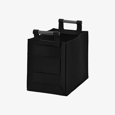 Amara Luz Recycled Laundry Basket with Bamboo Handle - Black