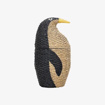 Amara Bloomingville - Bankuan Penguin Basket with Lid - Black/Natural