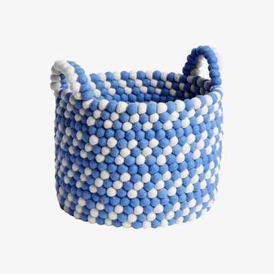 Amara HAY - Bead Basket with Handles - Blue Dash