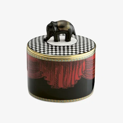 Amara Ginori 1735 - Totem Elephant Cylindrical Box with Lid