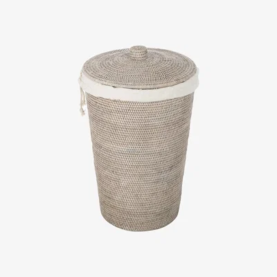 Amara Basket WB Laundry Basket - Round with Cloth Bag