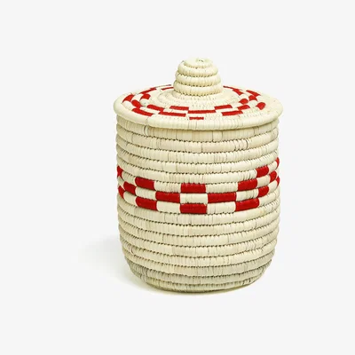 Amara Zan Artefacts - Nanjoon Natural Basket - Rectangular - Red