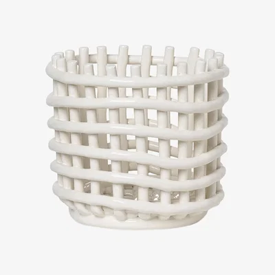 Amara ferm LIVING - Ceramic Basket - Off-White - Small
