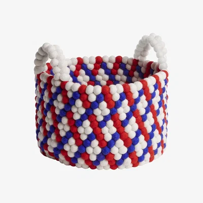 Amara HAY - Bead Basket with Handles - Red Basket Weave
