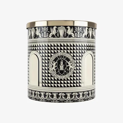 Amara Fornasetti - Facciata Quattrocentesca Paper Basket - Black/Ivory