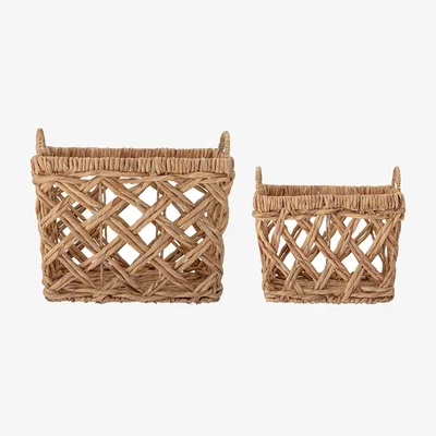 Amara Wicker Water Hyacinth Baskets - Set of 2