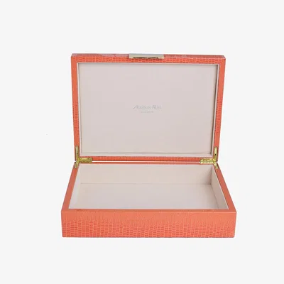 Amara Addison Ross - Croc Box with Metal Clasp - 20x28cm - Orange