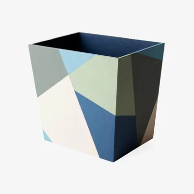 Amara Jonathan Adler - Torino Waste Basket - Blue/Grey