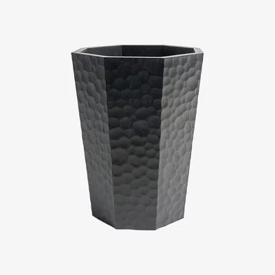 Amara Ethnicraft - Mahogany Chopped Waste Paper Basket - Black