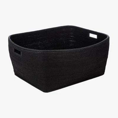 Amara Global Explorer - Rattan Woven Storage Basket - Large - Black