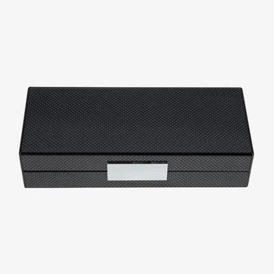 Amara Addison Ross - Lacquer Box with Metal Clasp - 10x22cm - Carbon Fibre
